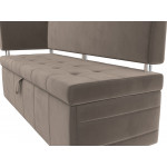 Кухонный прямой диван Стоун с углом левый, Велюр, Модель 107269L