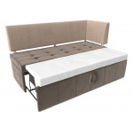 Кухонный прямой диван Стоун с углом правый, Велюр, Модель 115929