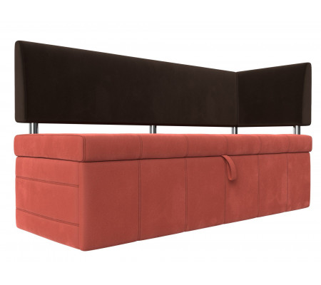 Кухонный прямой диван Стоун с углом правый, Микровельвет, Модель 115939