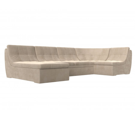 П-образный модульный диван Холидей, Велюр, Модель 101846