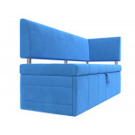 Кухонный прямой диван Стоун с углом Голубой