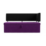 Кухонный прямой диван Стоун с углом Фиолетовый\Черный