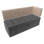 Кухонный прямой диван Стоун с углом правый, Велюр, Модель 115930