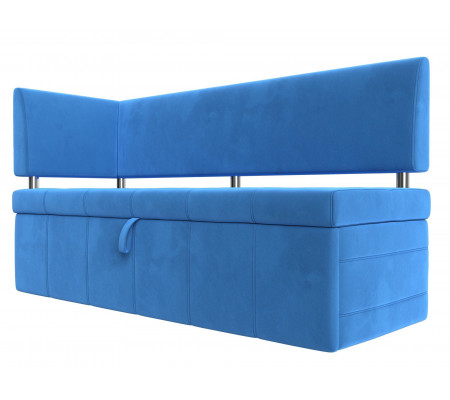 Кухонный прямой диван Стоун с углом левый, Велюр, Модель 107267L