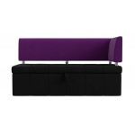 Кухонный прямой диван Стоун с углом Черный\Фиолетовый