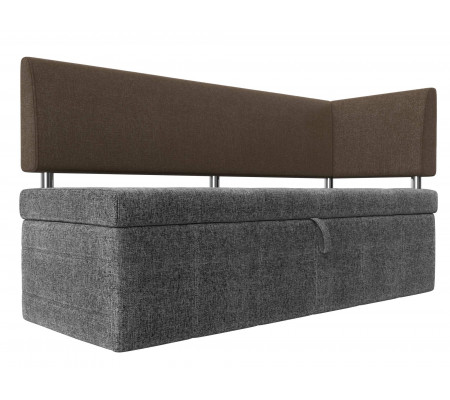 Кухонный прямой диван Стоун с углом правый, Рогожка, Модель 107287
