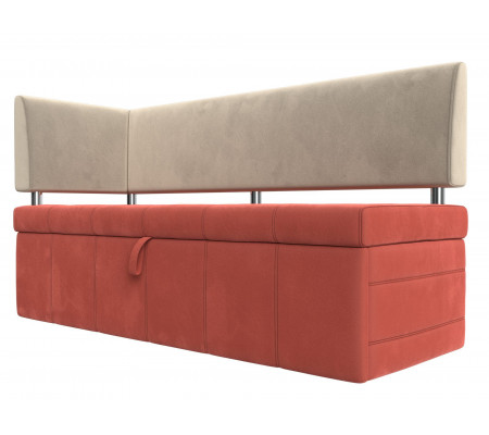 Кухонный прямой диван Стоун с углом левый, Микровельвет, Модель 107277L