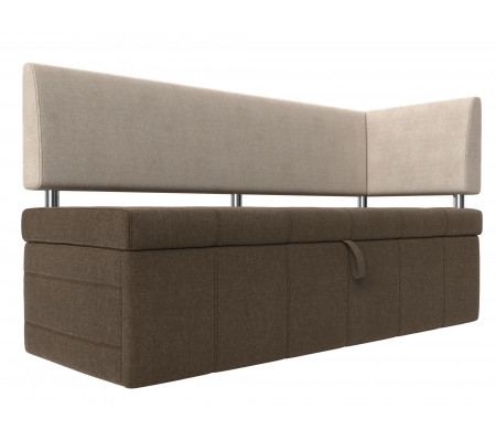 Кухонный прямой диван Стоун с углом правый, Рогожка, Модель 107284