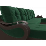 П-образный диван Меркурий зеленый\коричневый