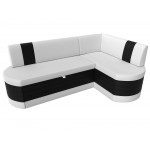 Кухонный угловой диван Токио Белый\Черный