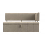Кухонный прямой диван Стоун с углом правый, Микровельвет, Модель 115933