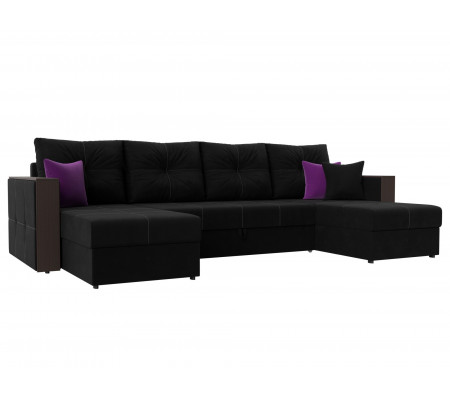 П-образный диван Валенсия, Микровельвет, Модель 31446
