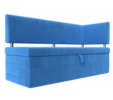 Кухонный прямой диван Стоун с углом правый, Велюр, Модель 107267