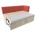 Кухонный прямой диван Стоун с углом правый, Микровельвет, Модель 117770