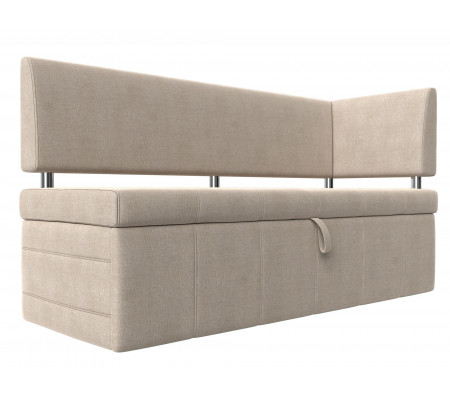 Кухонный прямой диван Стоун с углом правый, Рогожка, Модель 117471