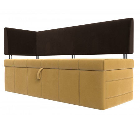 Кухонный прямой диван Стоун с углом левый, Микровельвет, Модель 107275L