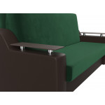 Прямой диван аккордеон Сенатор 160 зеленый\коричневый