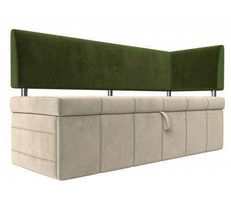 Кухонный прямой диван Стоун с углом правый, Микровельвет, Модель 107273