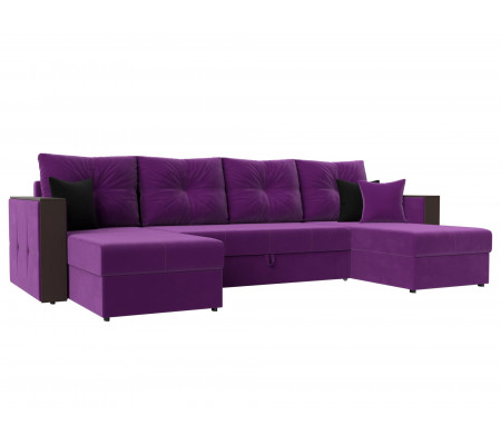 П-образный диван Валенсия, Микровельвет, Модель 31445