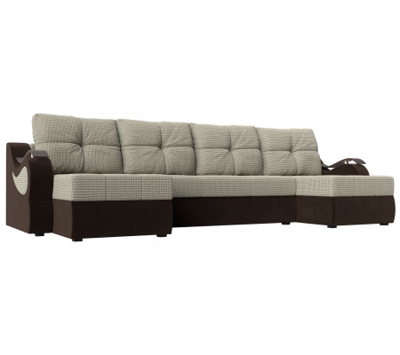 П-образный диван Меркурий, Рогожка, Микровельвет, Модель 111413