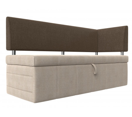 Кухонный прямой диван Стоун с углом правый, Рогожка, Модель 107282