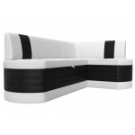 Кухонный угловой диван Токио Белый\Черный