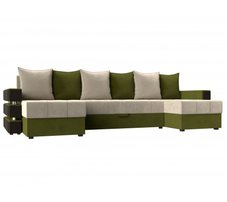 П-образный диван Венеция, Микровельвет, Модель 100042