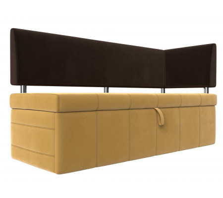 Кухонный прямой диван Стоун с углом правый, Микровельвет, Модель 107275