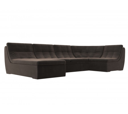 П-образный модульный диван Холидей, Велюр, Модель 101849