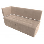 Кухонный прямой диван Стоун с углом левый, Велюр, Модель 107265L