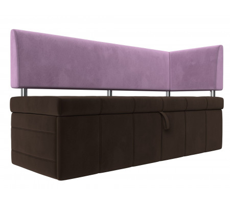 Кухонный прямой диван Стоун с углом правый, Микровельвет, Модель 115943