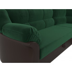 Угловой диван Карнелла зеленый\коричневый
