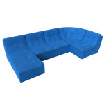 П-образный модульный диван Холидей Голубой