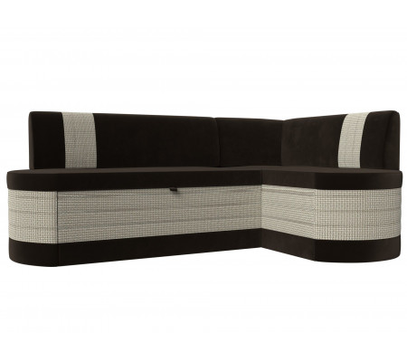 Кухонный угловой диван Токио правый угол, Микровельвет, Рогожка, Модель 119423