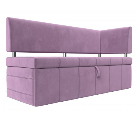 Кухонный прямой диван Стоун с углом правый, Микровельвет, Модель 115944