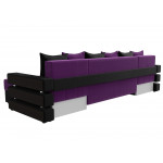 П-образный диван Венеция Фиолетовый\Черный