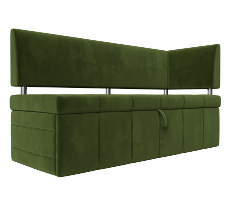 Кухонный прямой диван Стоун с углом правый, Микровельвет, Модель 115937